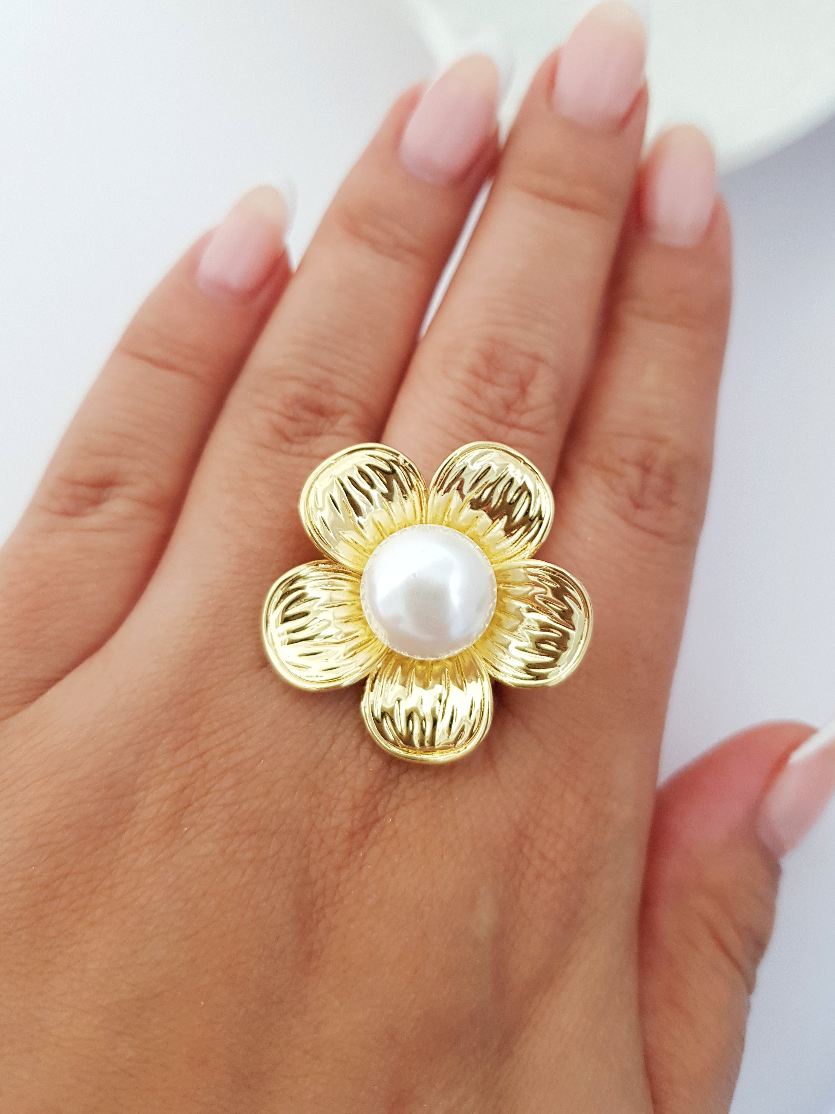 ANILLO FLOR PERLA