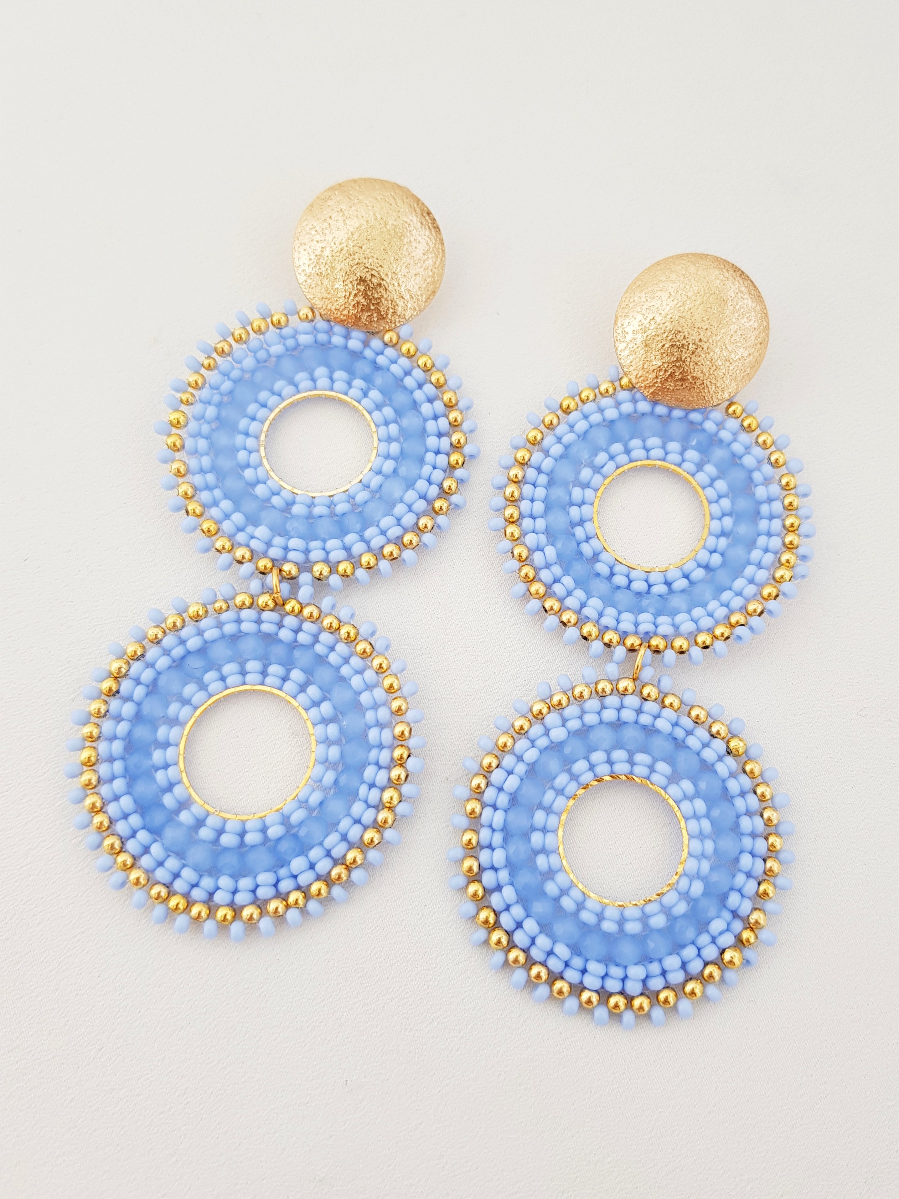 ARETES TEJIDOS BELEN AZUL