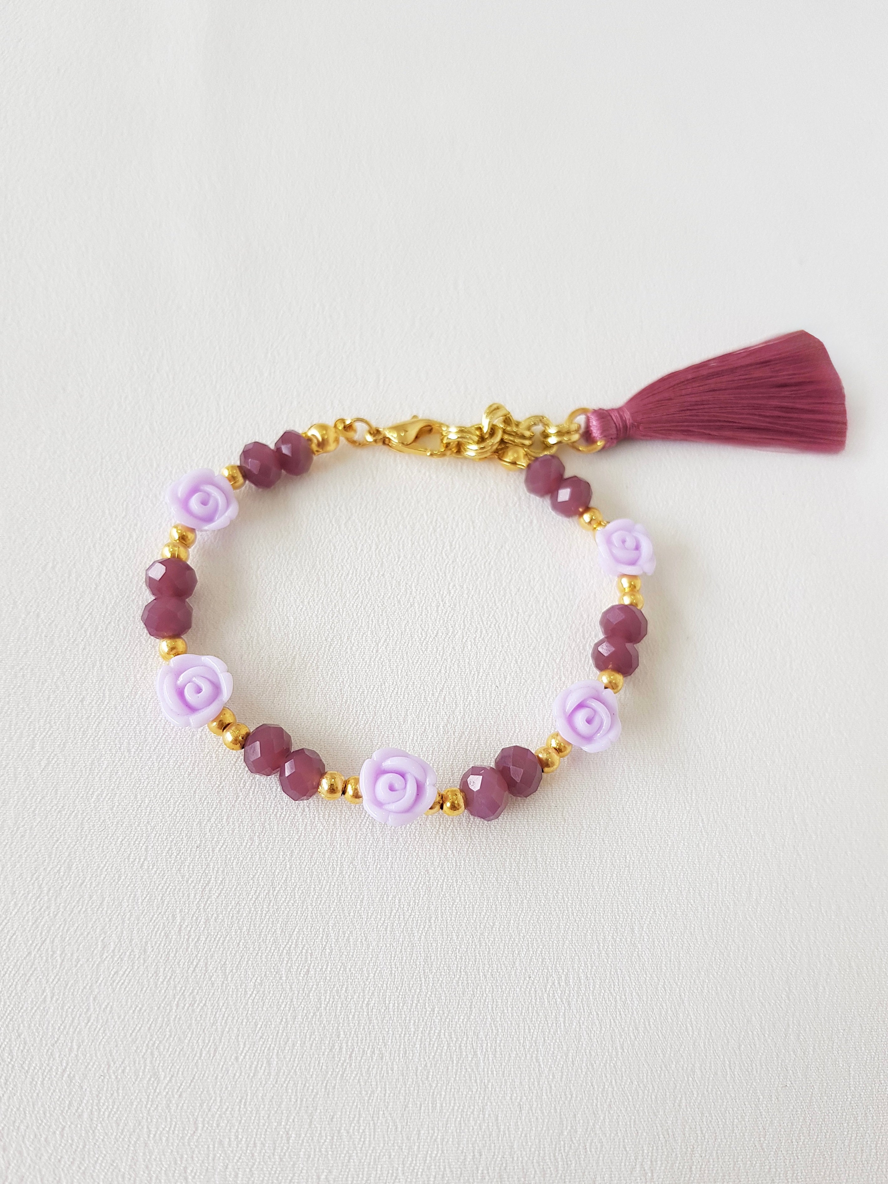 PULSERA ROSITAS LILA