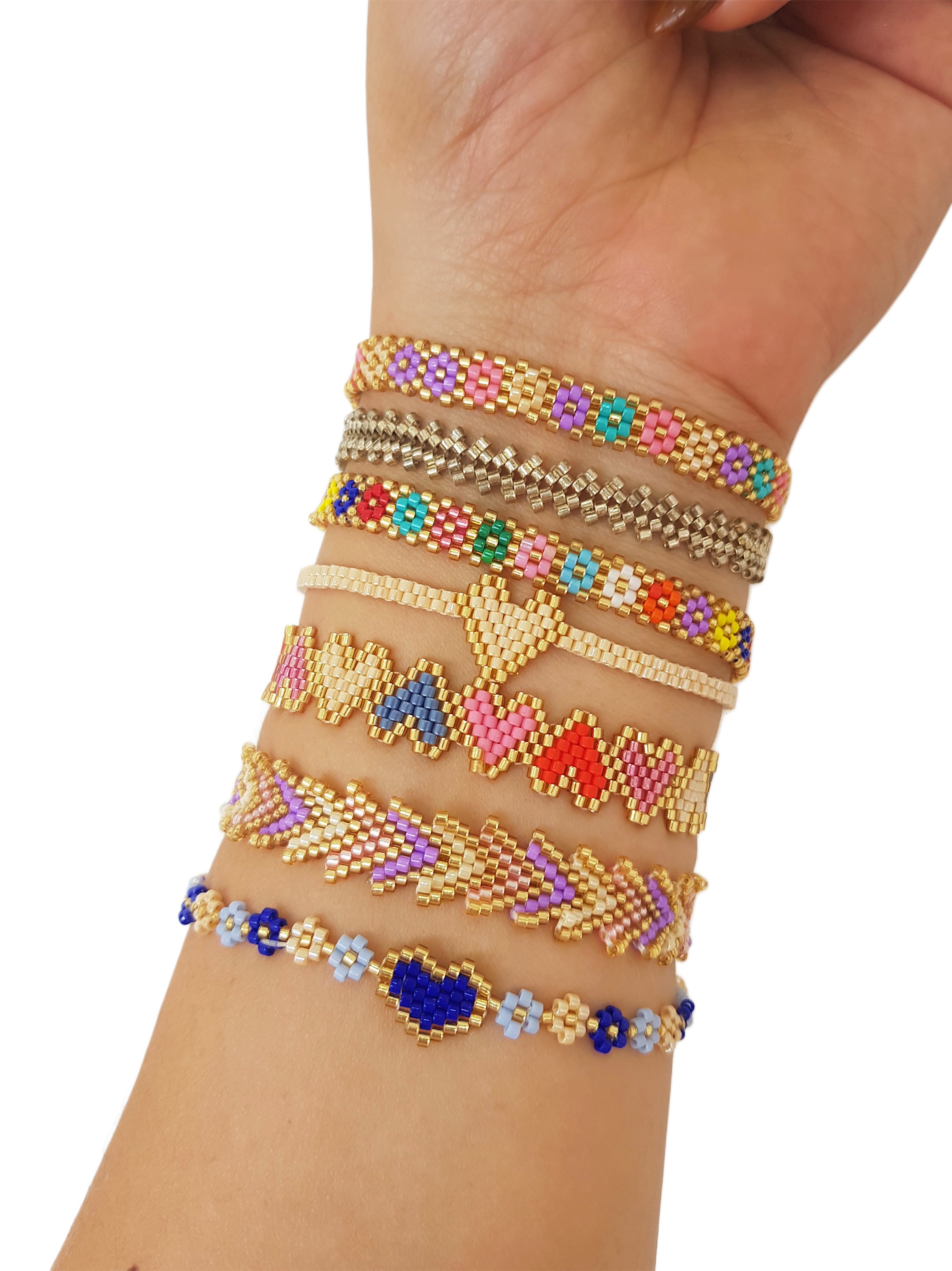 PULSERA MIYUKI MULTI CORAZONES